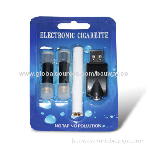 E-cigarette with Blister Card, USB Charger and 150mAh Battery Capacity, OEM